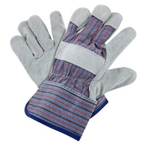 Rugged Blue 3260SQ-M Rugged Blue Leather Palm Work Gloves - Medium, Blue/Gray