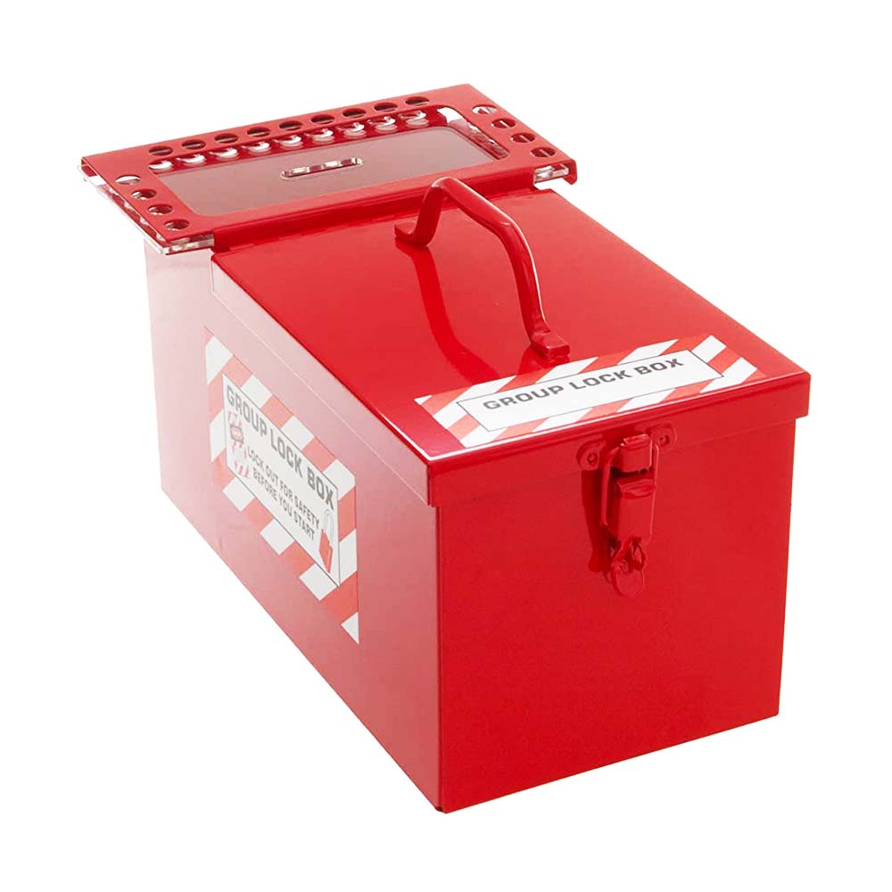 Brady Padlock Storage and Group Lock Box for Lockout/Tagout, Small, 12-1/2" Length, 7-1/2" Width, 6" Depth